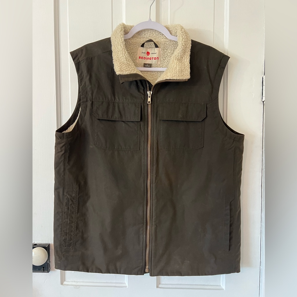 Redington Tackle Apparel Men’s Large Berber Lined Brown Quick Dry Vest Utility